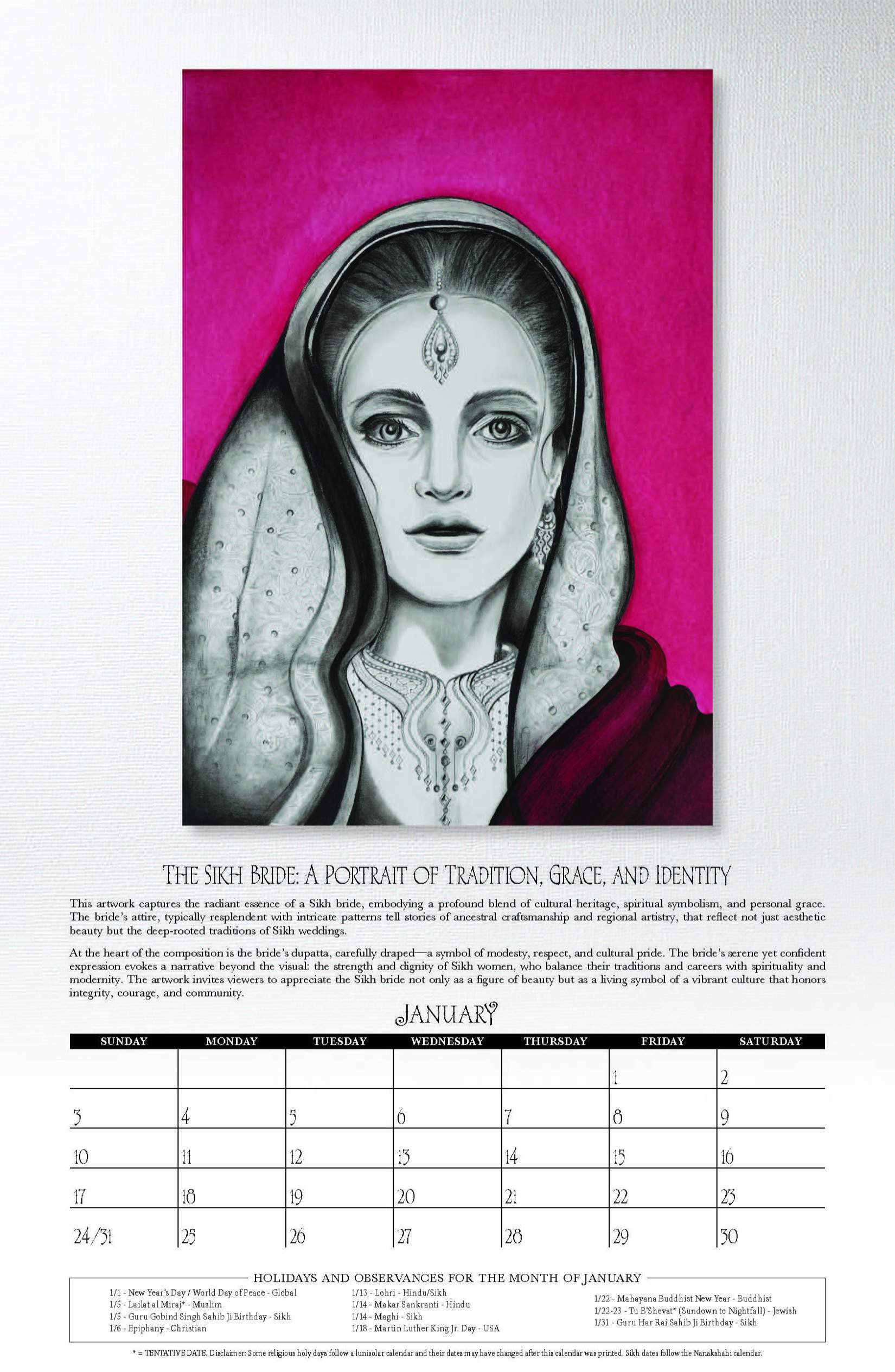 January: The Sikh Bride: A Portrait of Tradition, Grace, and Identity